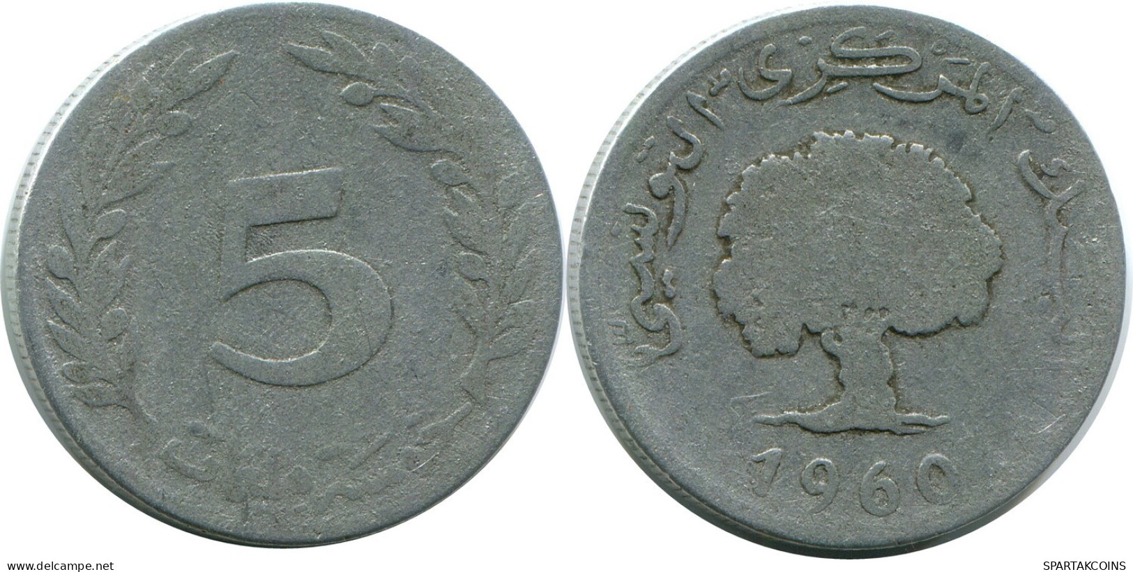 5 MILLIMES 1960 TUNESIEN TUNISIA Münze #AP236.D.A - Túnez