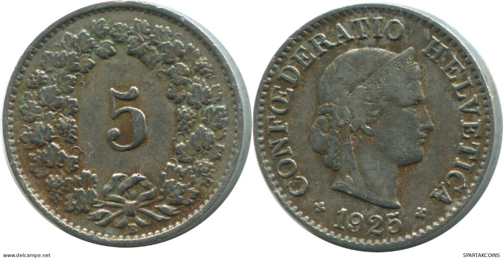 5 RAPPEN 1925 B SWITZERLAND Coin HELVETIA #AD921.2.U.A - Autres & Non Classés