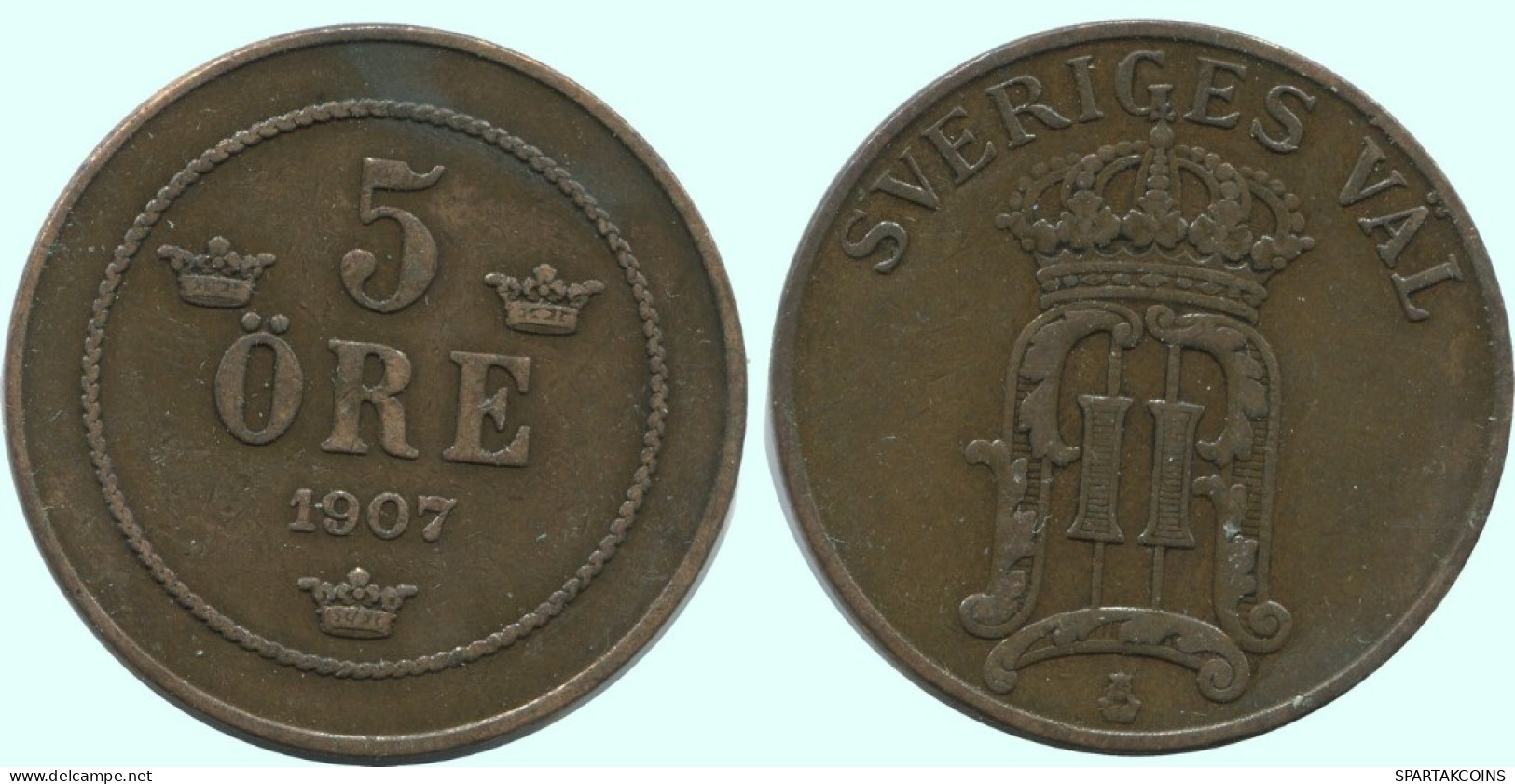 5 ORE 1907 SUECIA SWEDEN Moneda #AC682.2.E.A - Suecia