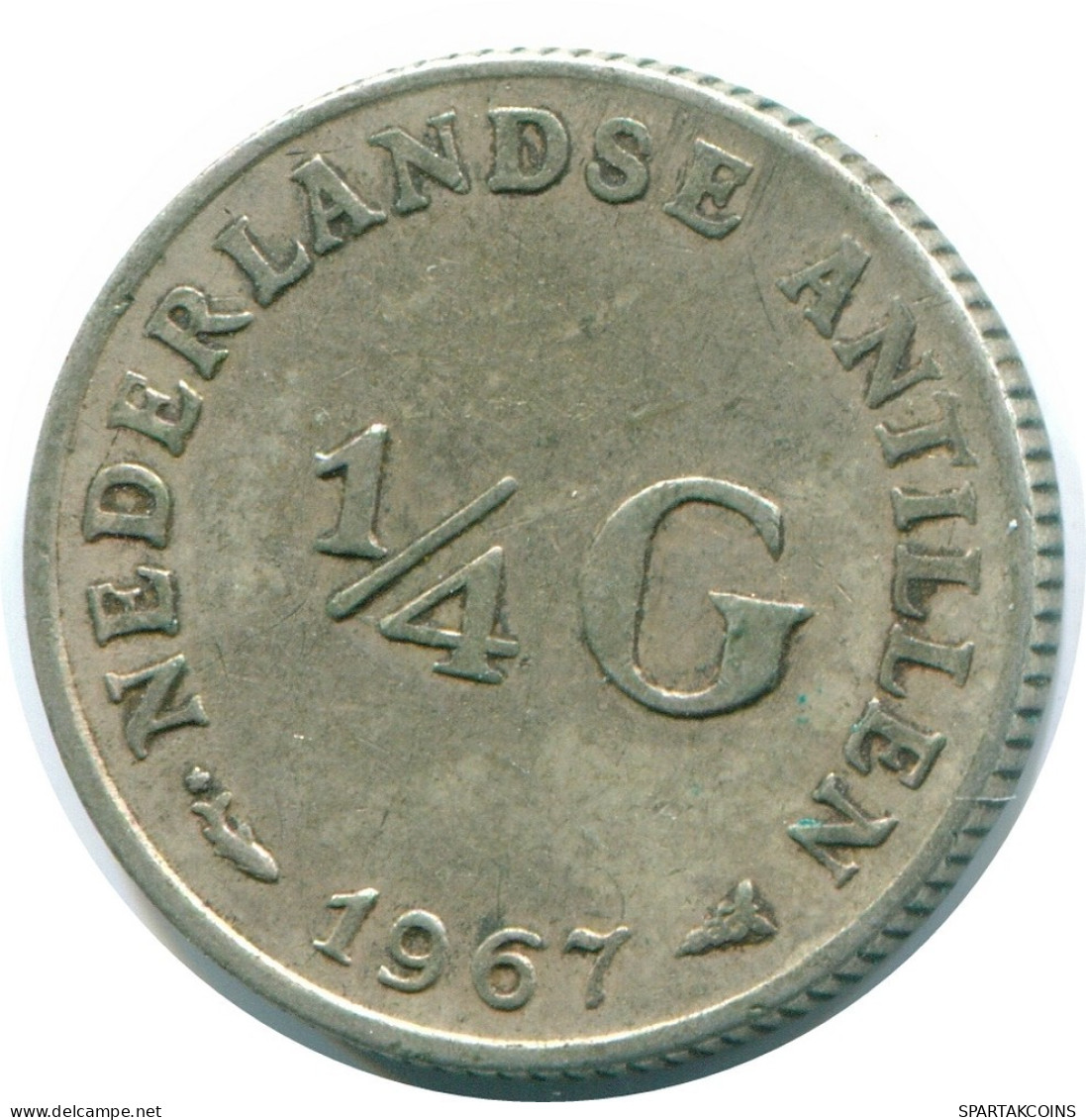 1/4 GULDEN 1967 ANTILLAS NEERLANDESAS PLATA Colonial Moneda #NL11514.4.E.A - Antille Olandesi