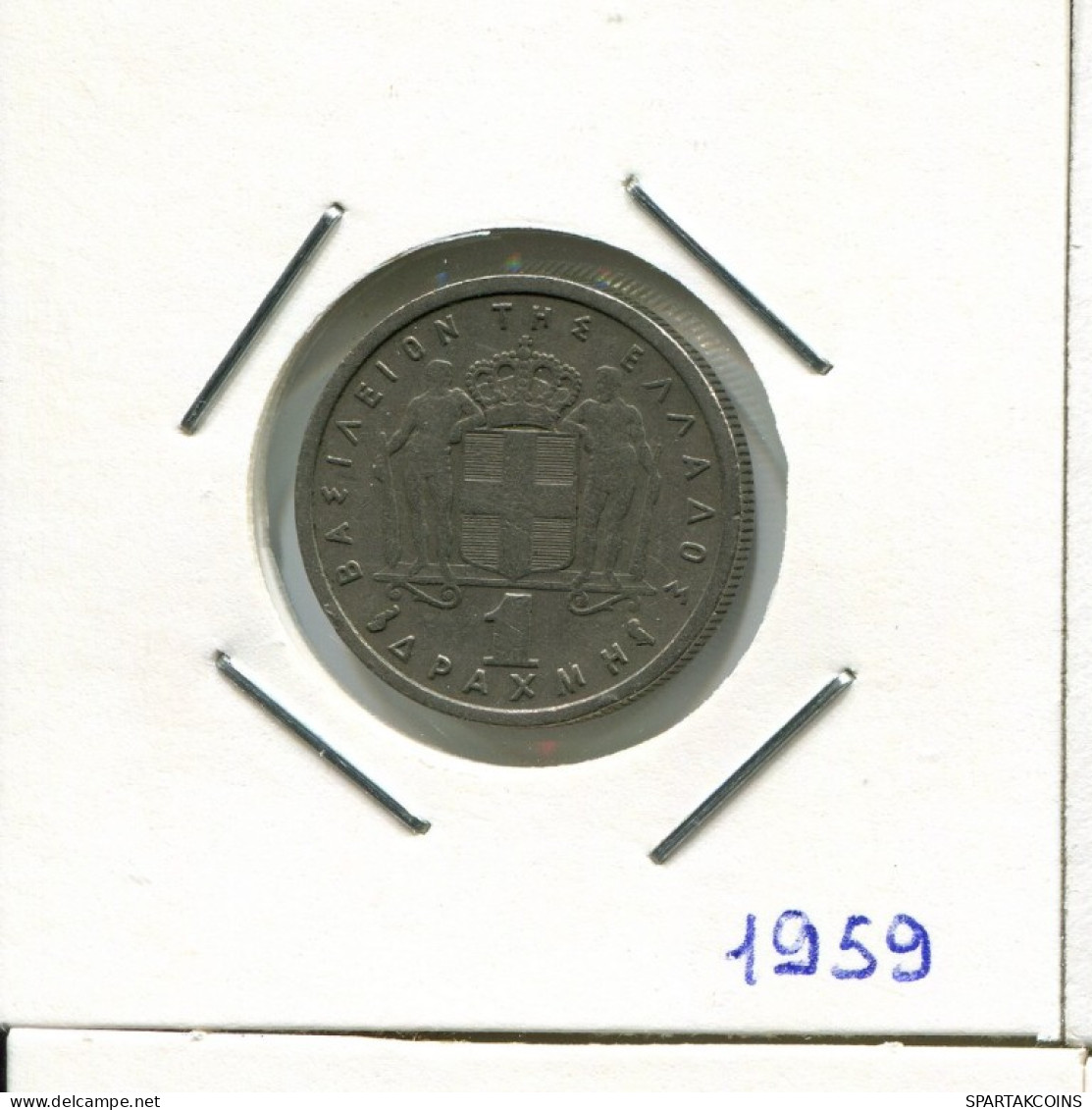 1 DRACHMA 1959 GRIECHENLAND GREECE Münze #AK350.D.A - Griechenland