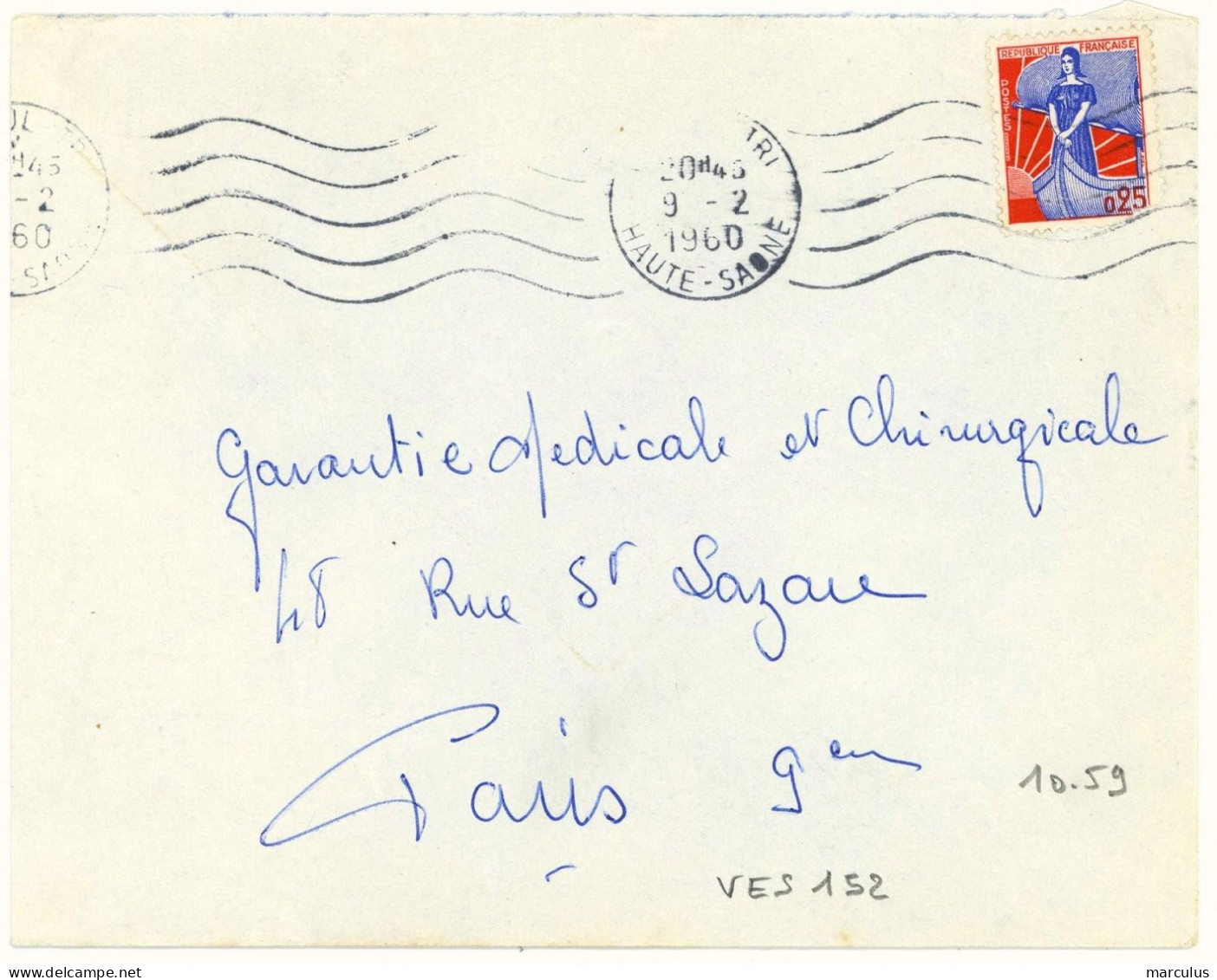 VESOUL - TRI  HAUTE SAONE 1960 Oblit. RBV 5 Lignes Ondulées - Mechanical Postmarks (Advertisement)