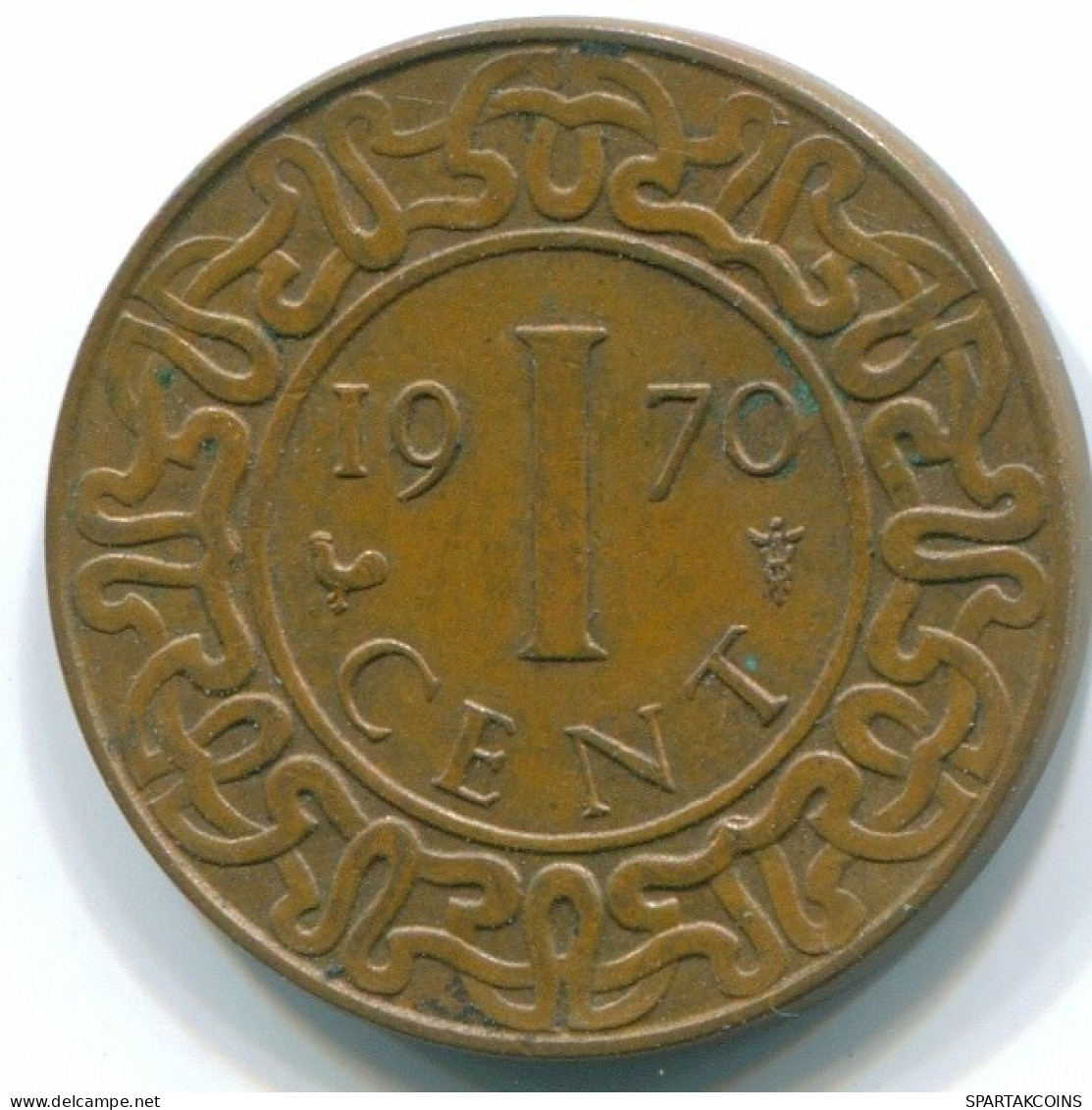 1 CENT 1970 SURINAME Netherlands Bronze Cock Colonial Coin #S10974.U.A - Surinam 1975 - ...