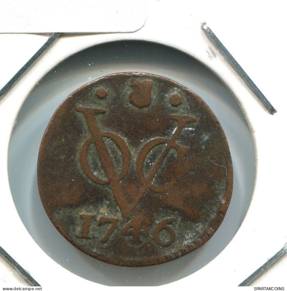 1746 UTRECHT VOC DUIT NEERLANDÉS NETHERLANDS Colonial Moneda #VOC1702.10.E.A - Dutch East Indies