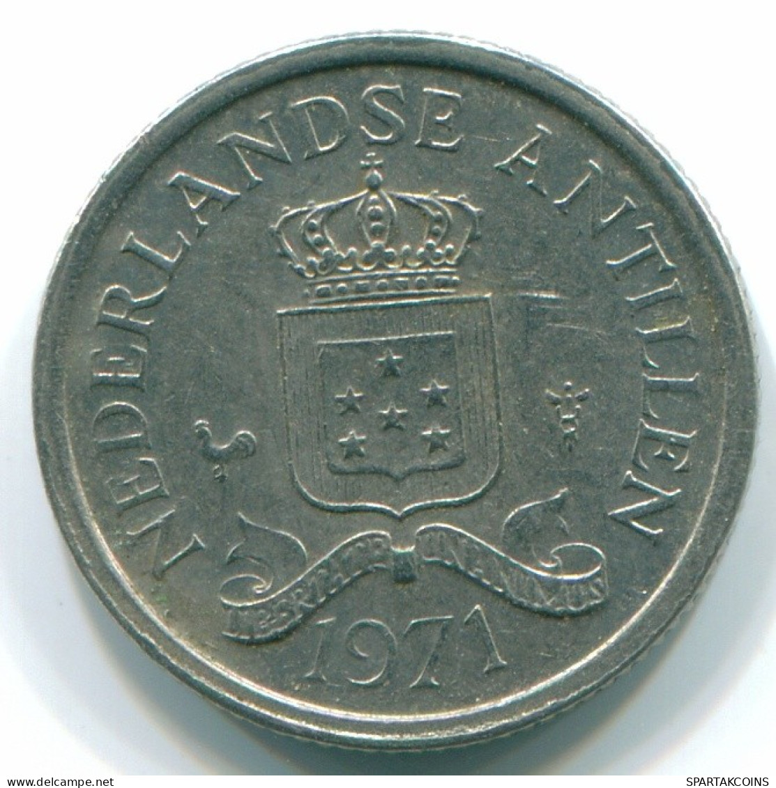 10 CENTS 1971 ANTILLES NÉERLANDAISES Nickel Colonial Pièce #S13394.F.A - Nederlandse Antillen