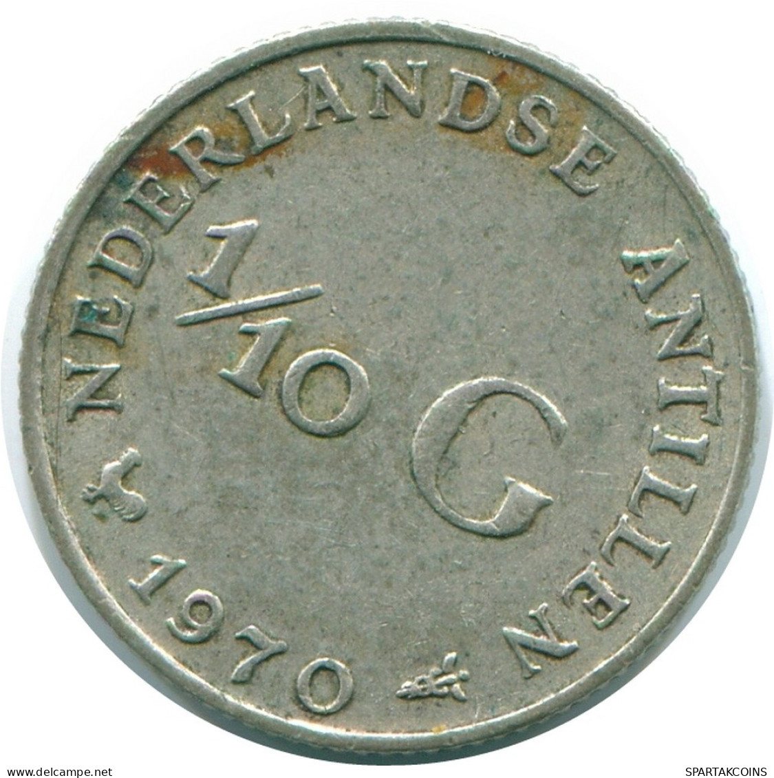 1/10 GULDEN 1970 NIEDERLÄNDISCHE ANTILLEN SILBER Koloniale Münze #NL13065.3.D.A - Antilles Néerlandaises