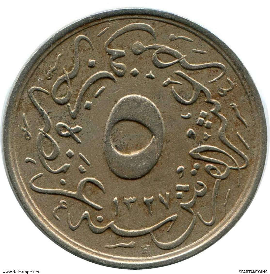 5/10 QIRSH 1911 EGIPTO EGYPT Islámico Moneda #AH282.10.E.A - Egypt