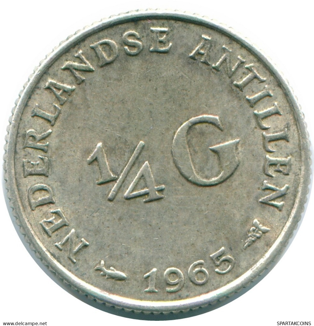 1/4 GULDEN 1965 NIEDERLÄNDISCHE ANTILLEN SILBER Koloniale Münze #NL11335.4.D.A - Nederlandse Antillen
