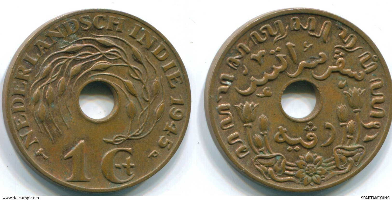 1 CENT 1945 P INDIAS ORIENTALES DE LOS PAÍSES BAJOS INDONESIA Bronze #S10347.E.A - Dutch East Indies