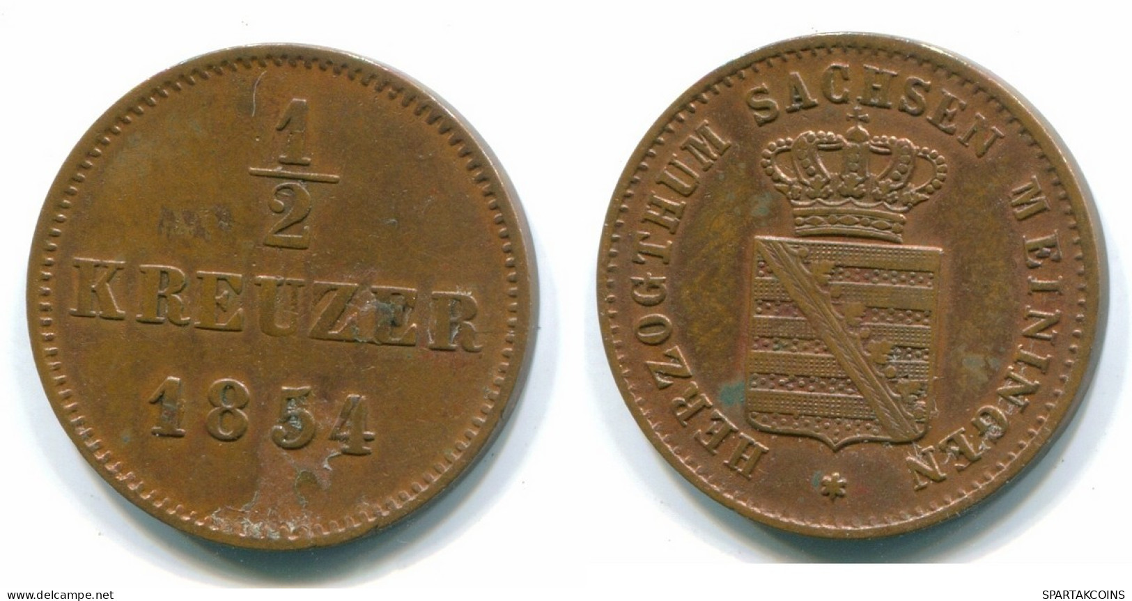 1/2 KREUZER 1854 BAVARIA DEUTSCHLAND Münze GERMANY #DE10125.3.D.A - Andere & Zonder Classificatie