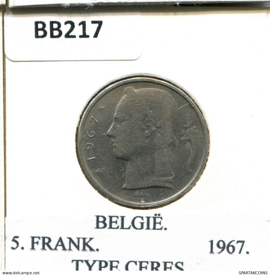 5 FRANCS 1967 DUTCH Text BELGIEN BELGIUM Münze #BB217.D.A - 5 Francs