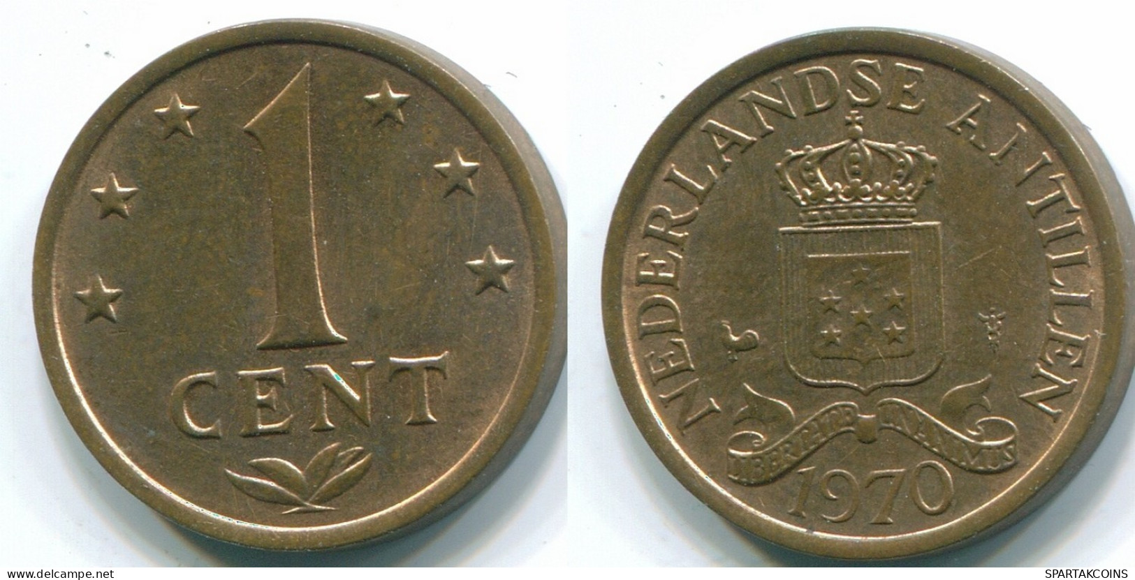 1 CENT 1970 NETHERLANDS ANTILLES Bronze Colonial Coin #S10599.U.A - Netherlands Antilles