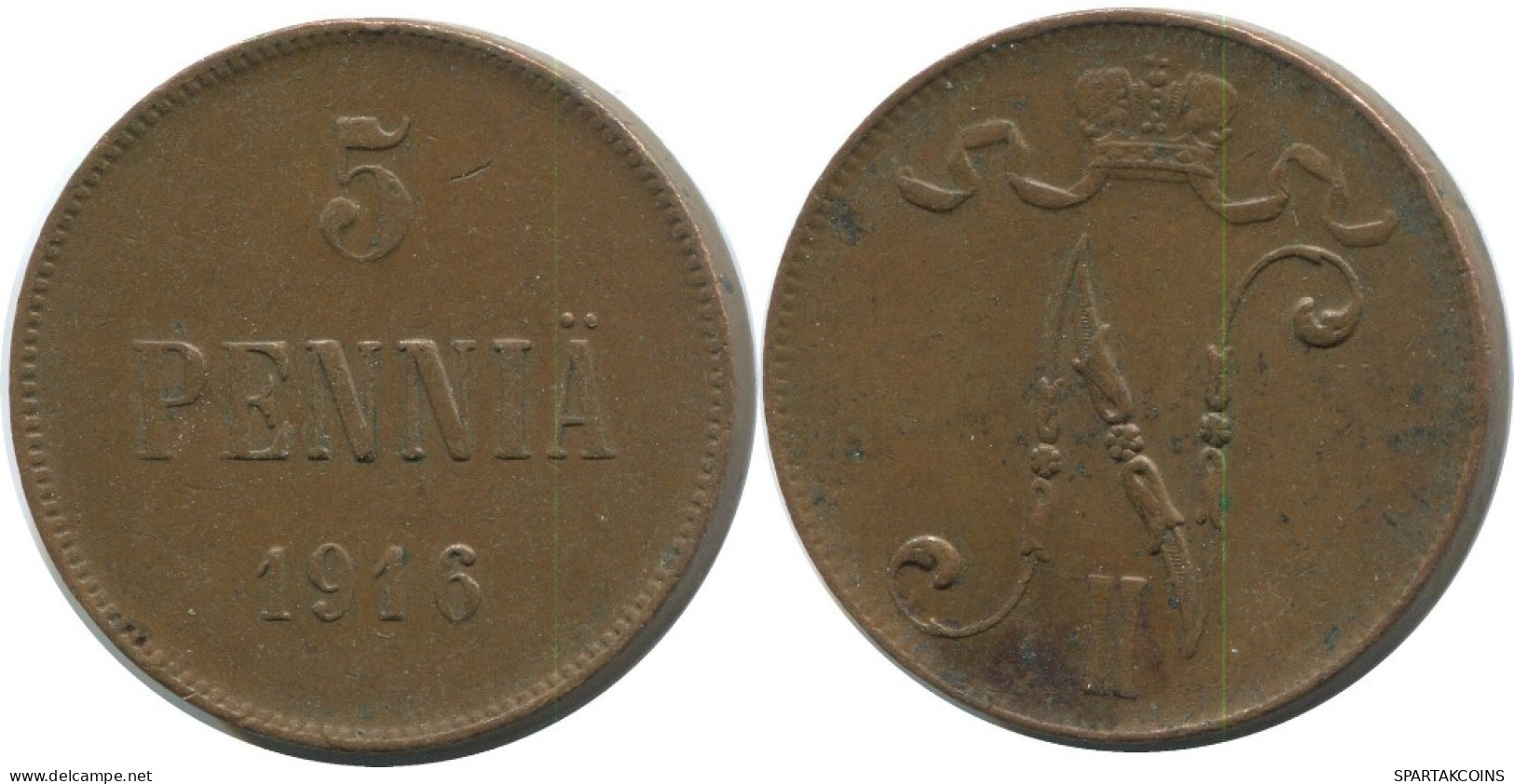 5 PENNIA 1916 FINLAND Coin RUSSIA EMPIRE #AB132.5.U.A - Finlande