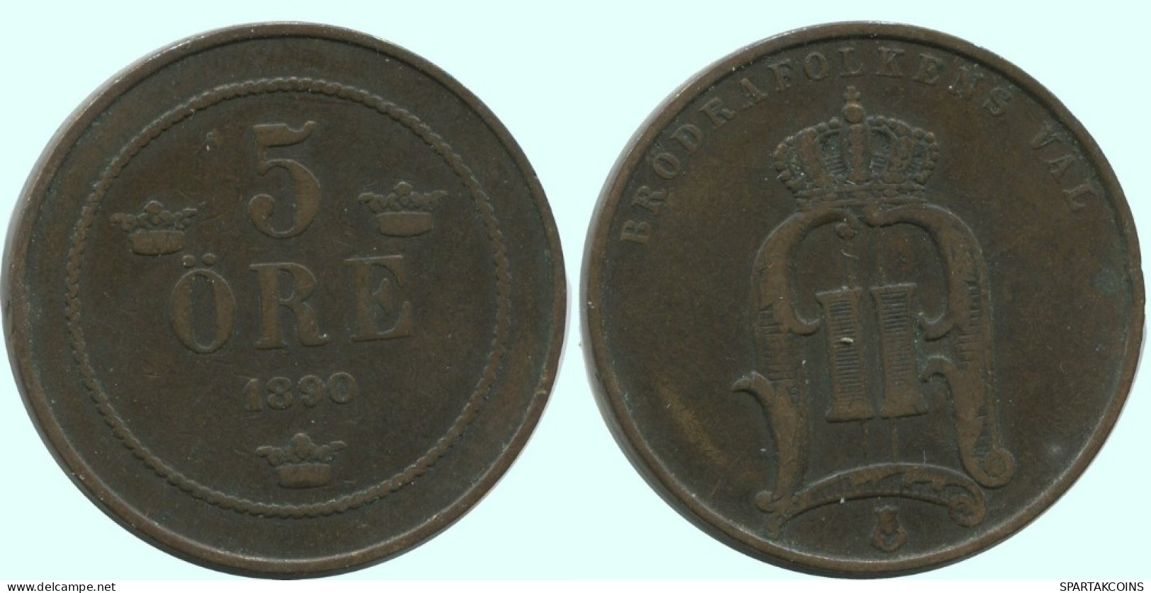 5 ORE 1890 SUECIA SWEDEN Moneda #AC635.2.E.A - Suecia