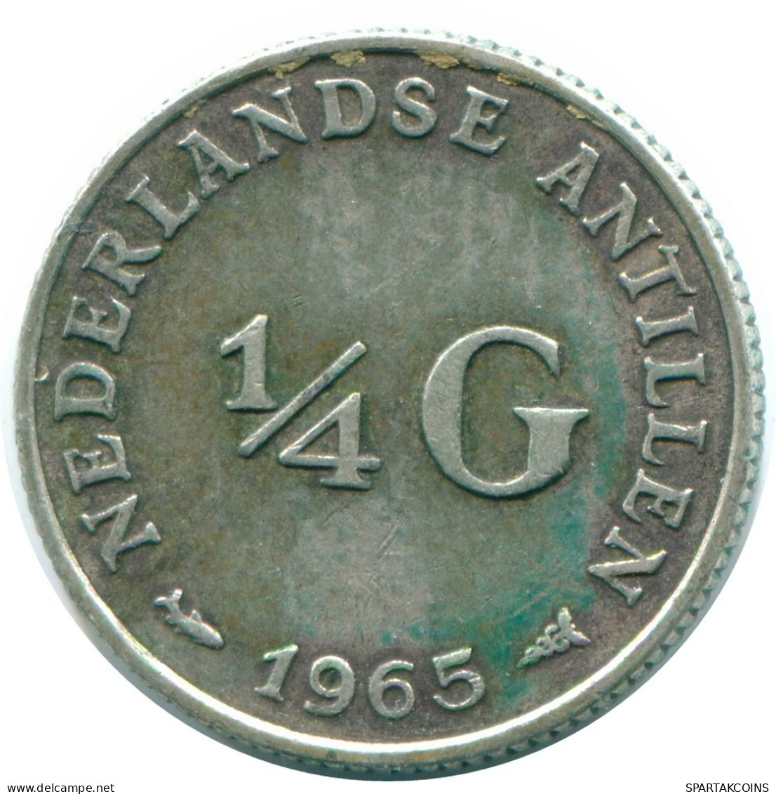 1/4 GULDEN 1965 NIEDERLÄNDISCHE ANTILLEN SILBER Koloniale Münze #NL11402.4.D.A - Netherlands Antilles