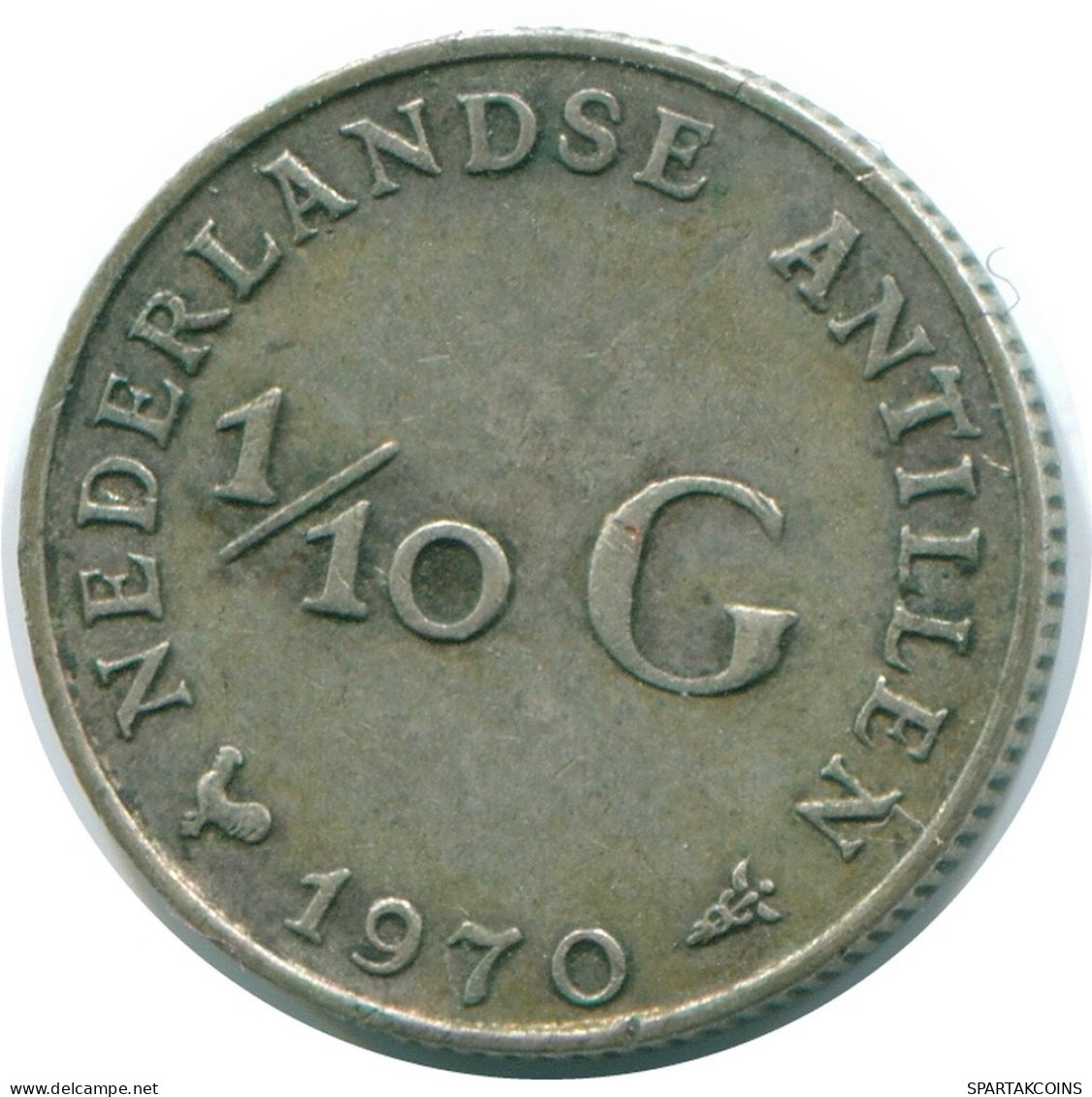 1/10 GULDEN 1970 ANTILLES NÉERLANDAISES ARGENT Colonial Pièce #NL13042.3.F.A - Antillas Neerlandesas