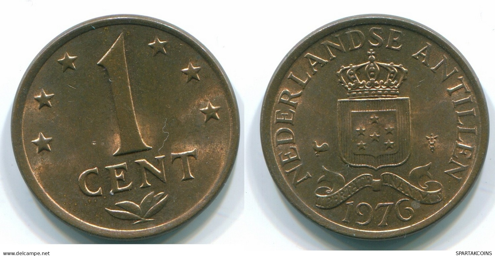 1 CENT 1976 ANTILLES NÉERLANDAISES Bronze Colonial Pièce #S10687.F.A - Antille Olandesi