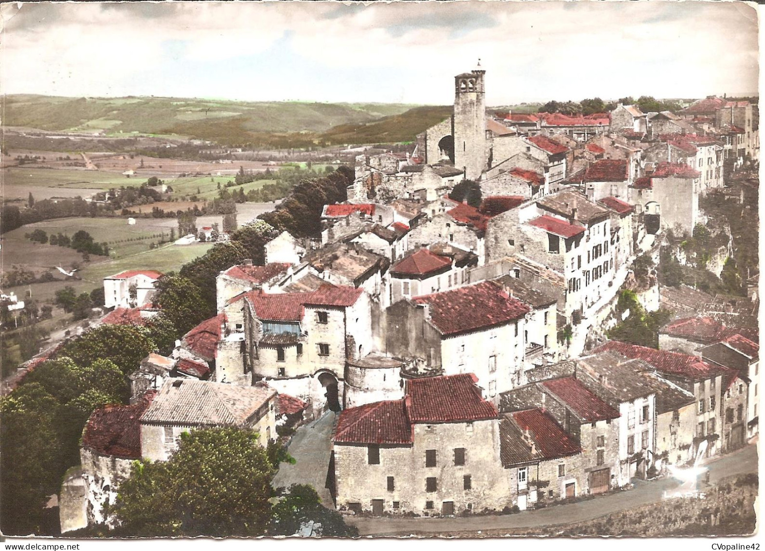 EN AVION AU-DESSUS DE ... CORDES (81) Cité Fortifiée De 1922 - La Porte Des Ormeaux En 1966 (Ed: LAPIE) CPSM  GF - Cordes