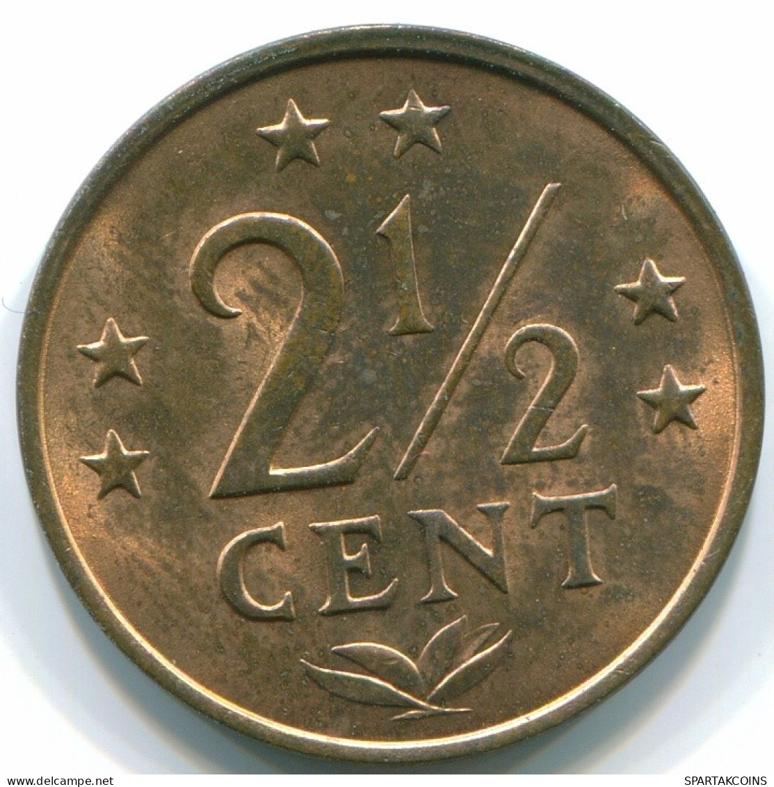 2 1/2 CENT 1976 NETHERLANDS ANTILLES Bronze Colonial Coin #S10532.U.A - Netherlands Antilles