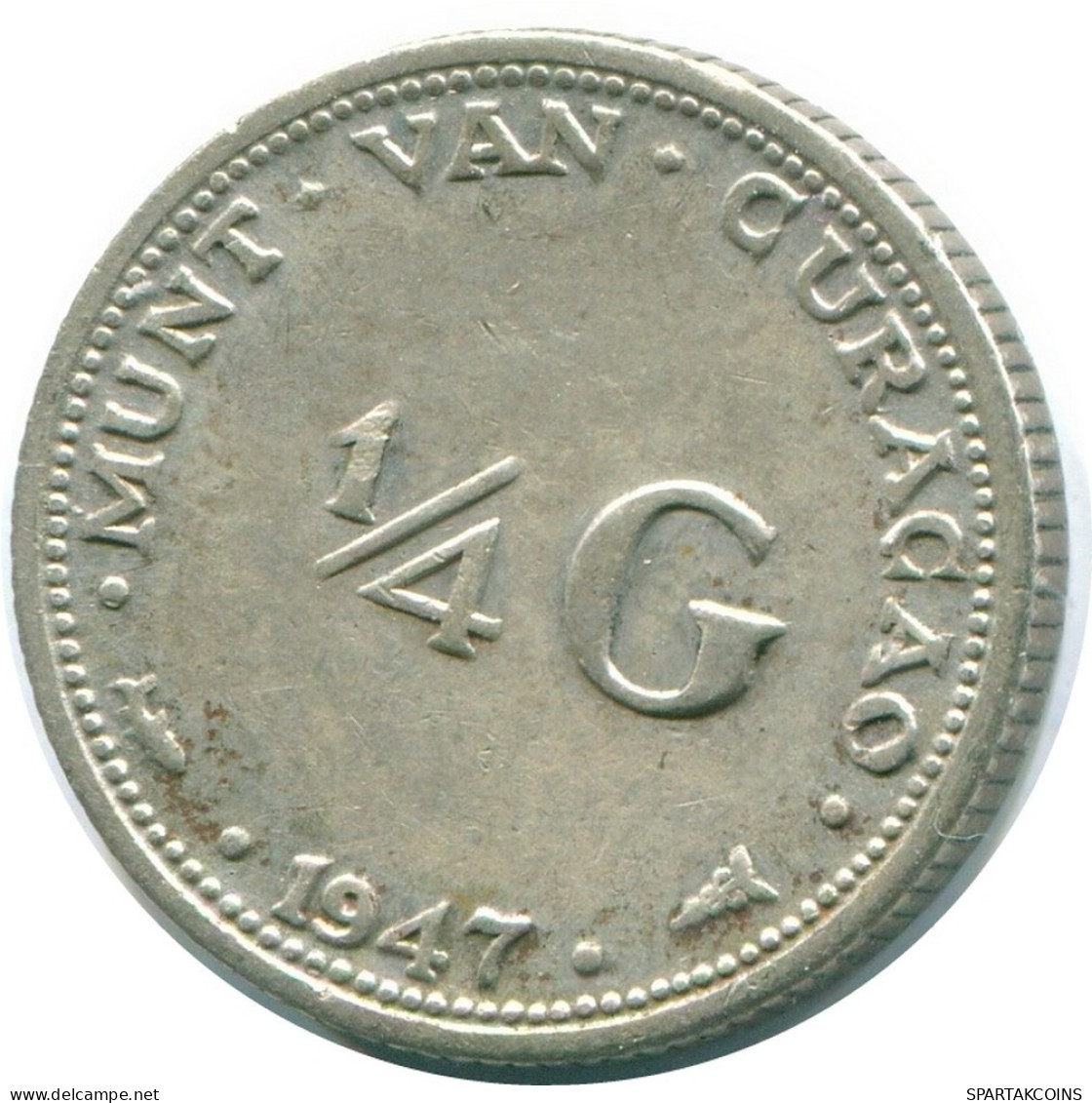 1/4 GULDEN 1947 CURACAO NEERLANDÉS NETHERLANDS PLATA Colonial #NL10768.4.E.A - Curacao