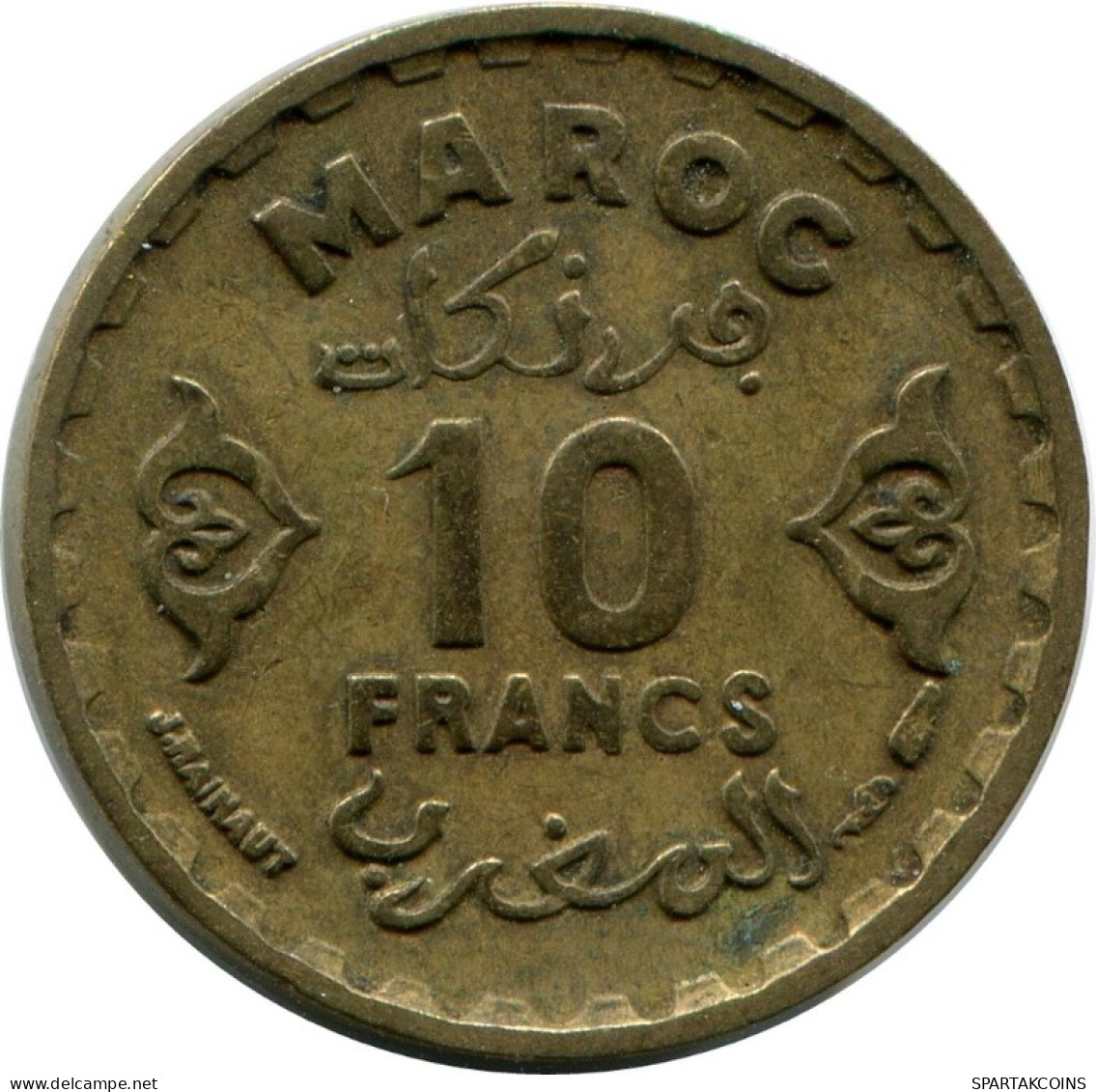 10 FRANCS 1951 MOROCCO Islamic Coin #AH677.3.U.A - Marokko