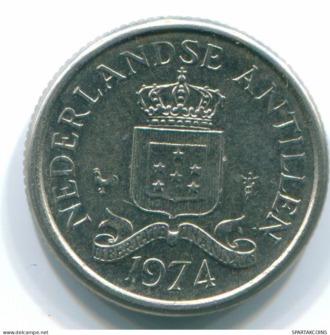 10 CENTS 1974 ANTILLAS NEERLANDESAS Nickel Colonial Moneda #S13530.E.A - Antille Olandesi