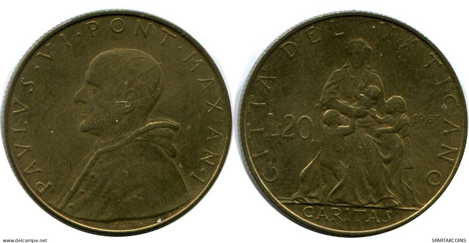 20 LIRE 1963 VATIKAN VATICAN Münze Paul VI (1963-1978) #AH371.13.D.A - Vaticano (Ciudad Del)