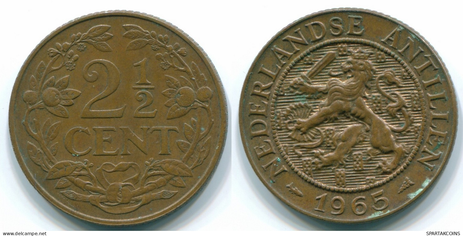 2 1/2 CENT 1965 CURACAO NÉERLANDAIS NETHERLANDS Bronze Colonial Pièce #S10237.F.A - Curacao