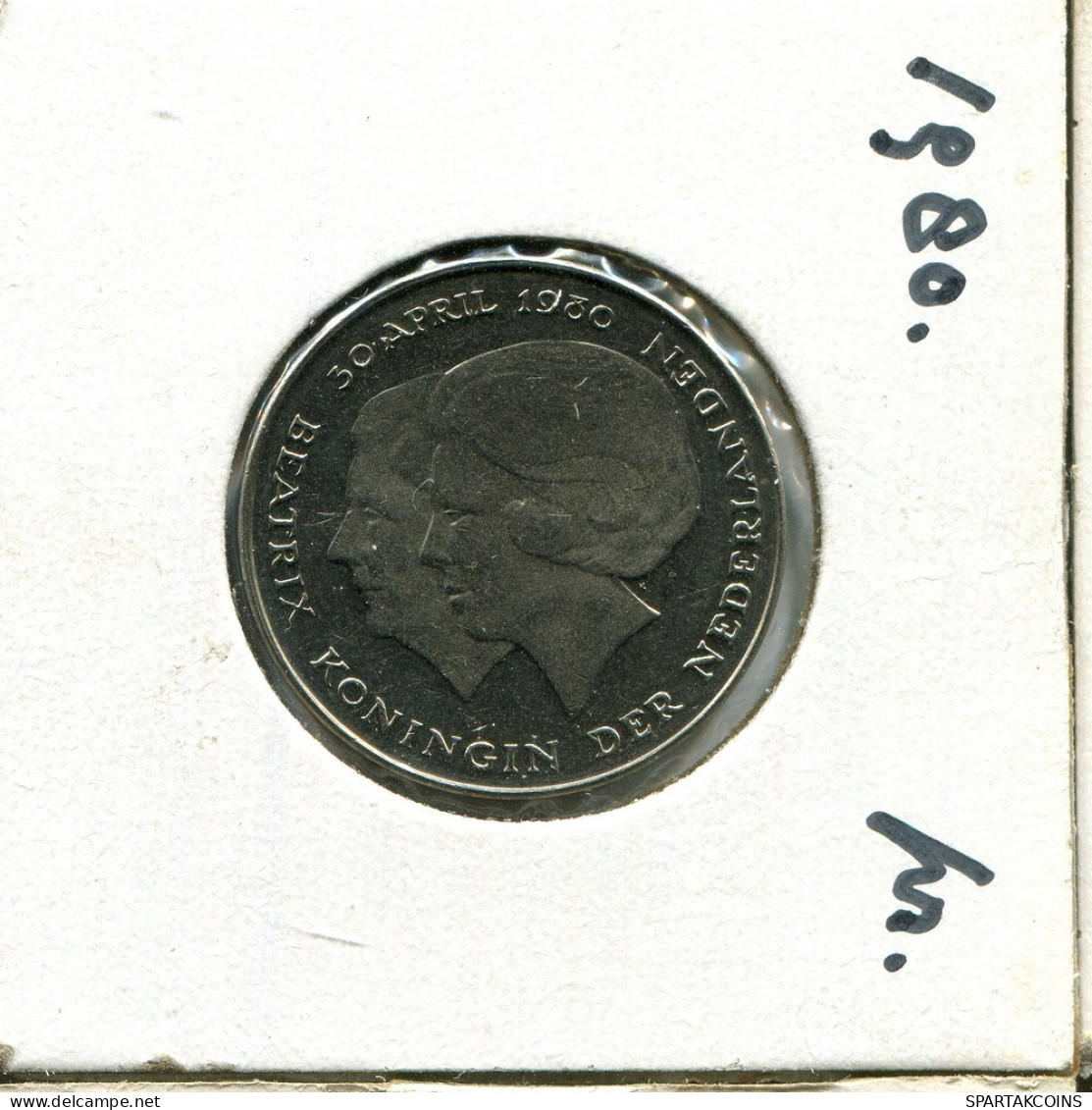 1 GULDEN 1980 NETHERLANDS Coin #AU578.U.A - 1948-1980: Juliana