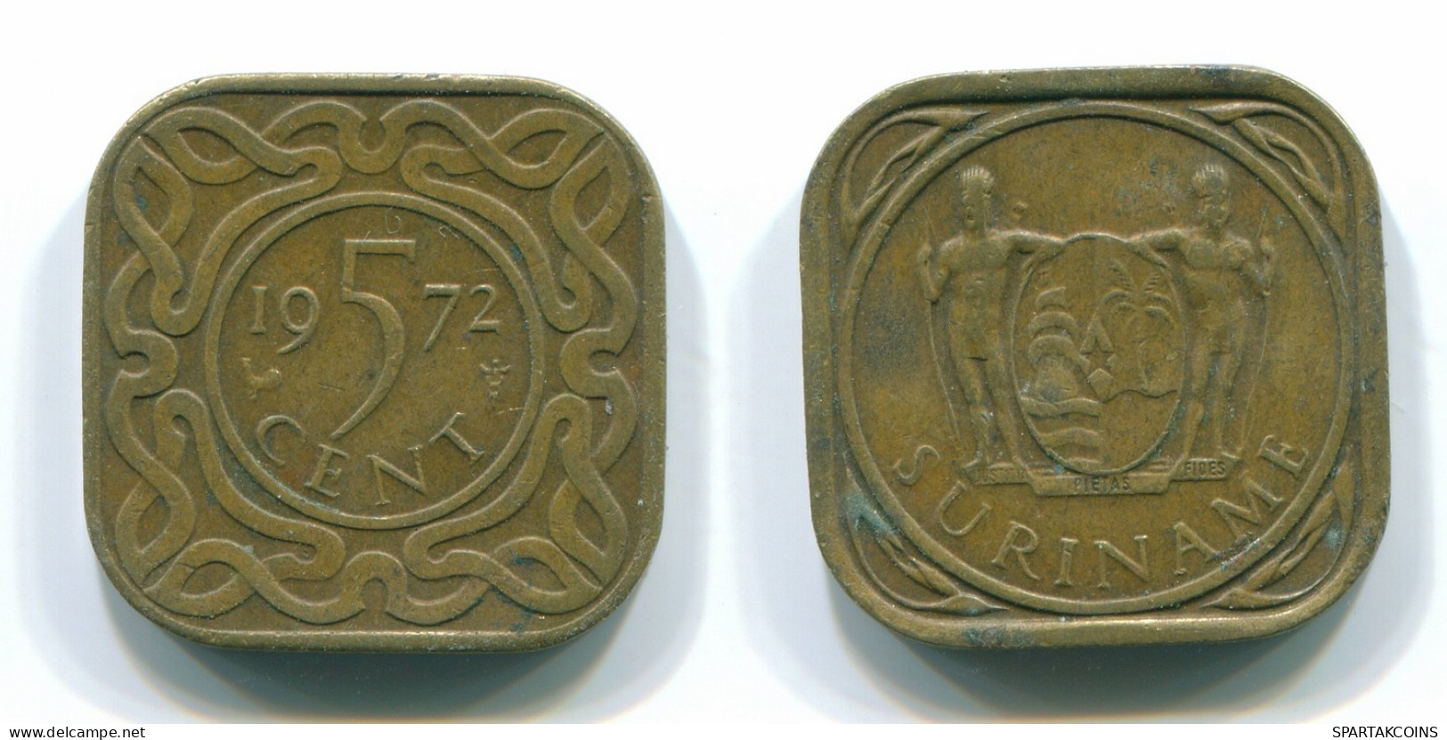 5 CENTS 1972 SURINAM NIEDERLANDE Nickel-Brass Koloniale Münze #S13055.D.A - Surinam 1975 - ...