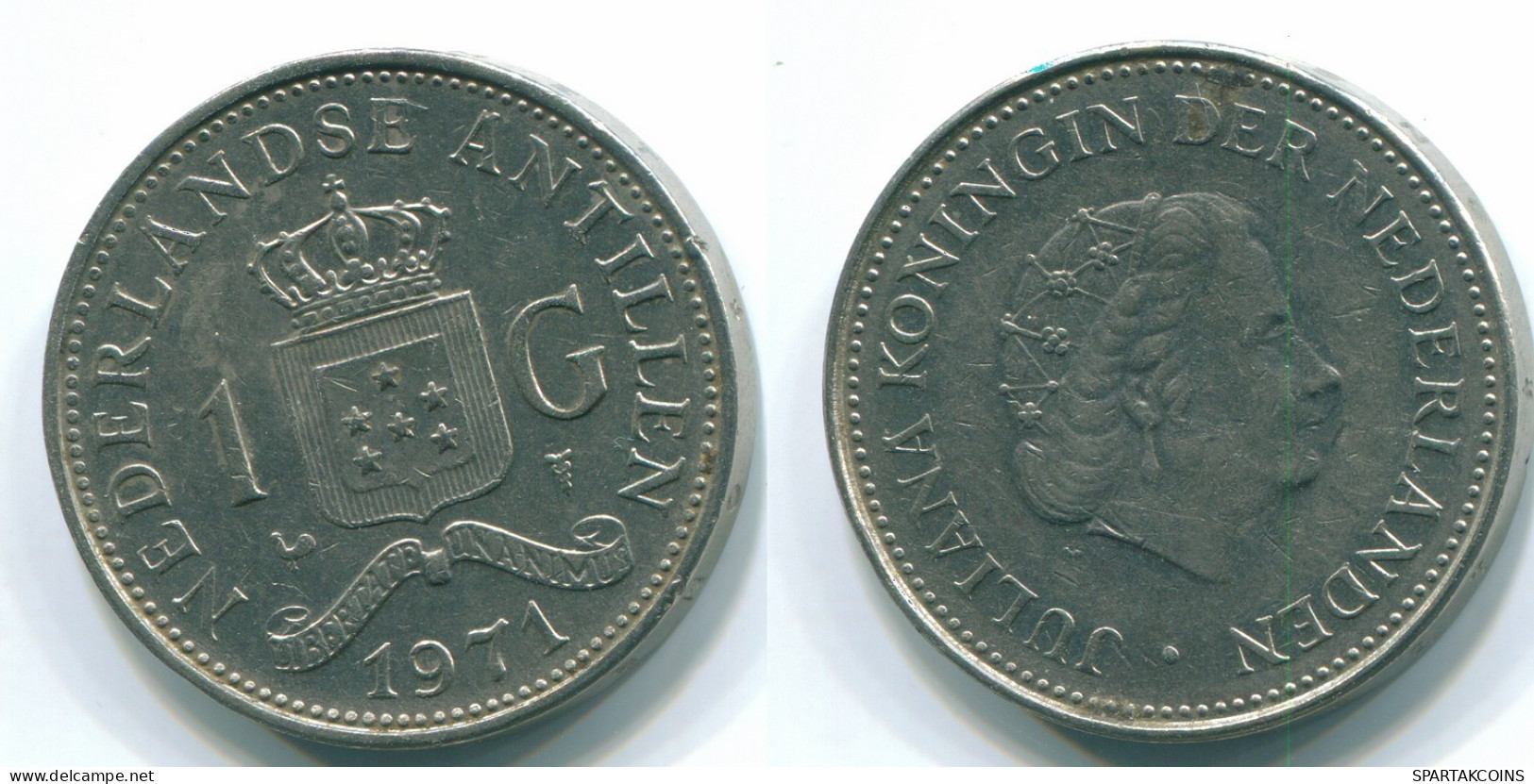 1 GULDEN 1971 NIEDERLÄNDISCHE ANTILLEN Nickel Koloniale Münze #S11973.D.A - Antille Olandesi