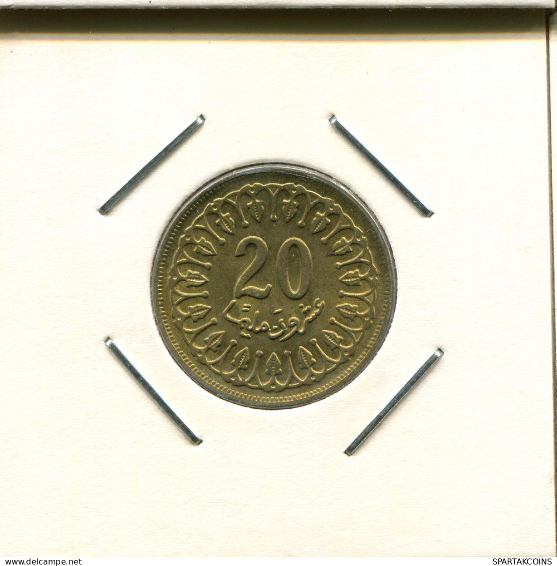 20 MILLIMES 1960 TUNESIEN TUNISIA Islamisch Münze #AS184.D.A - Tunisie