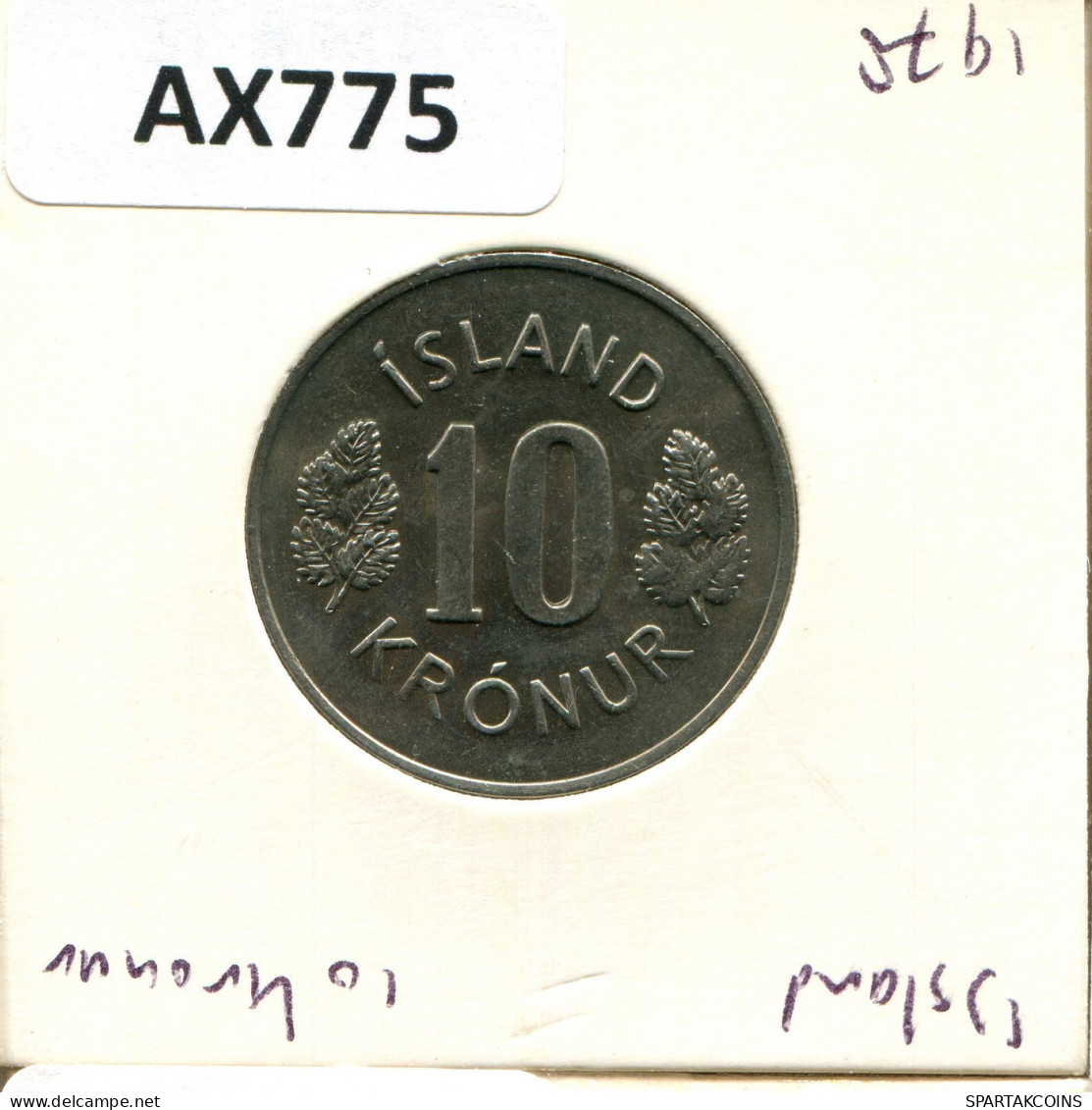 10 KRONUR 1978 ISLANDIA ICELAND Moneda #AX775.E.A - Islanda
