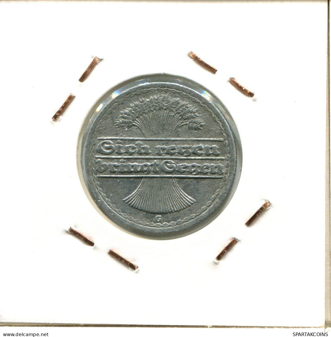 50 PFENNIG 1921 G ALEMANIA Moneda GERMANY #DB974.E.A - 50 Rentenpfennig & 50 Reichspfennig