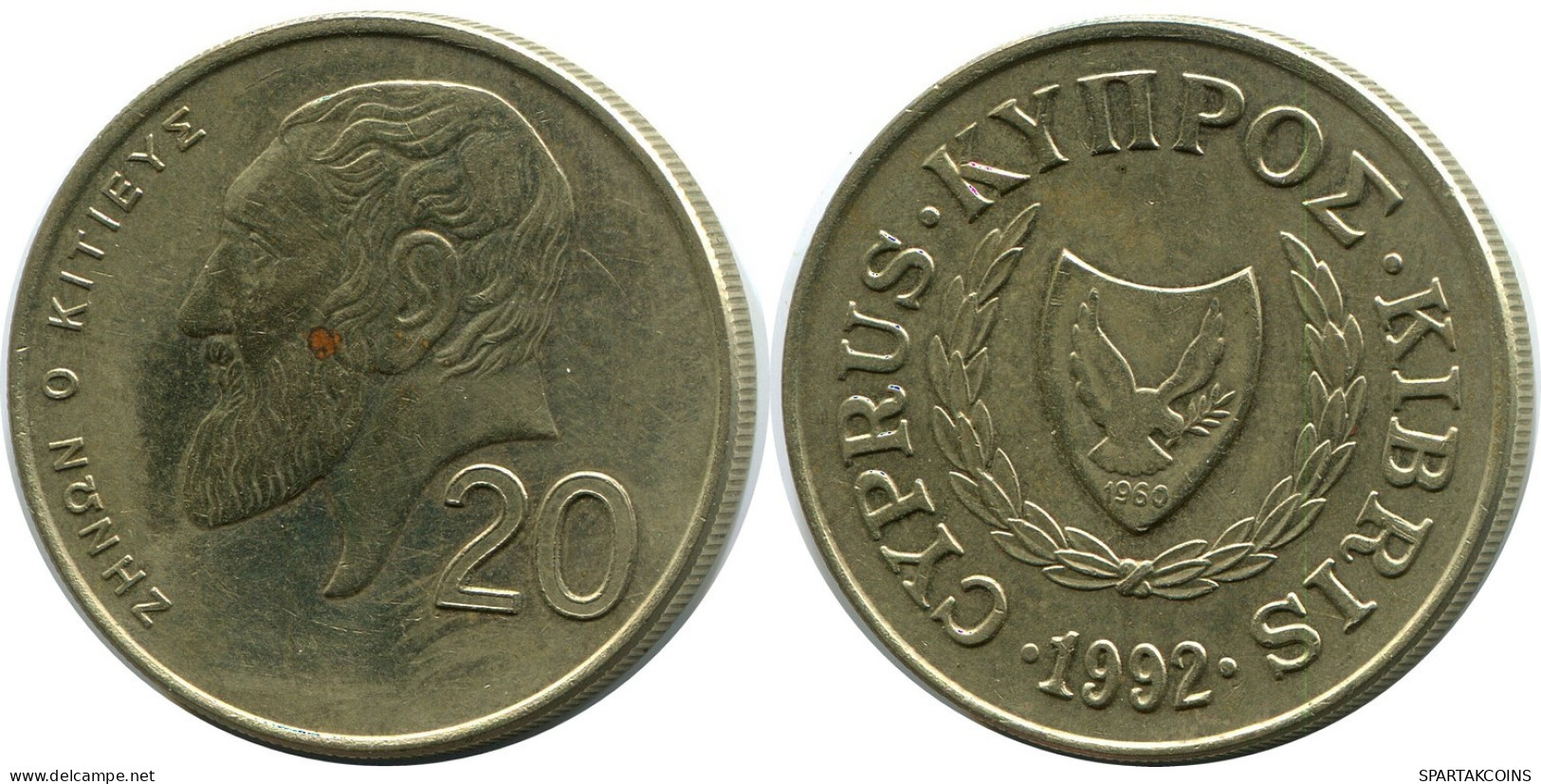 20 CENTS 1992 CHYPRE CYPRUS Pièce #AP292.F.A - Cipro