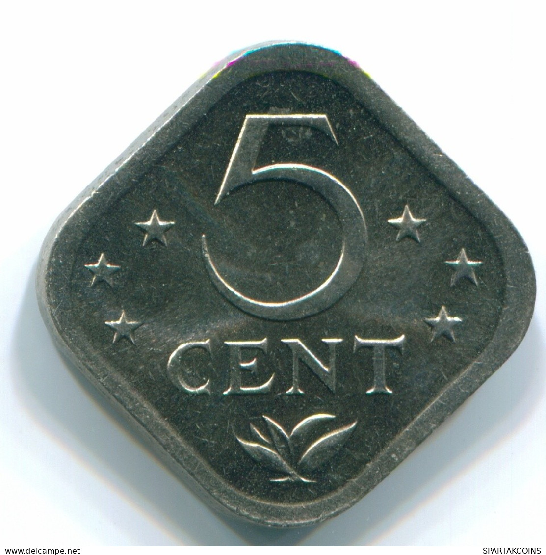 5 CENTS 1980 NETHERLANDS ANTILLES Nickel Colonial Coin #S12316.U.A - Niederländische Antillen