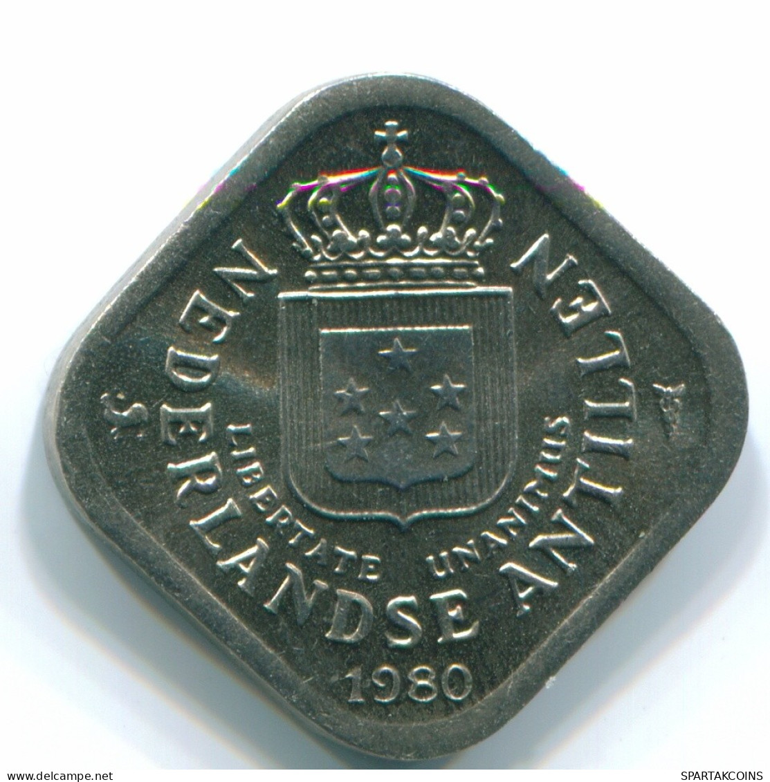 5 CENTS 1980 NETHERLANDS ANTILLES Nickel Colonial Coin #S12316.U.A - Antille Olandesi