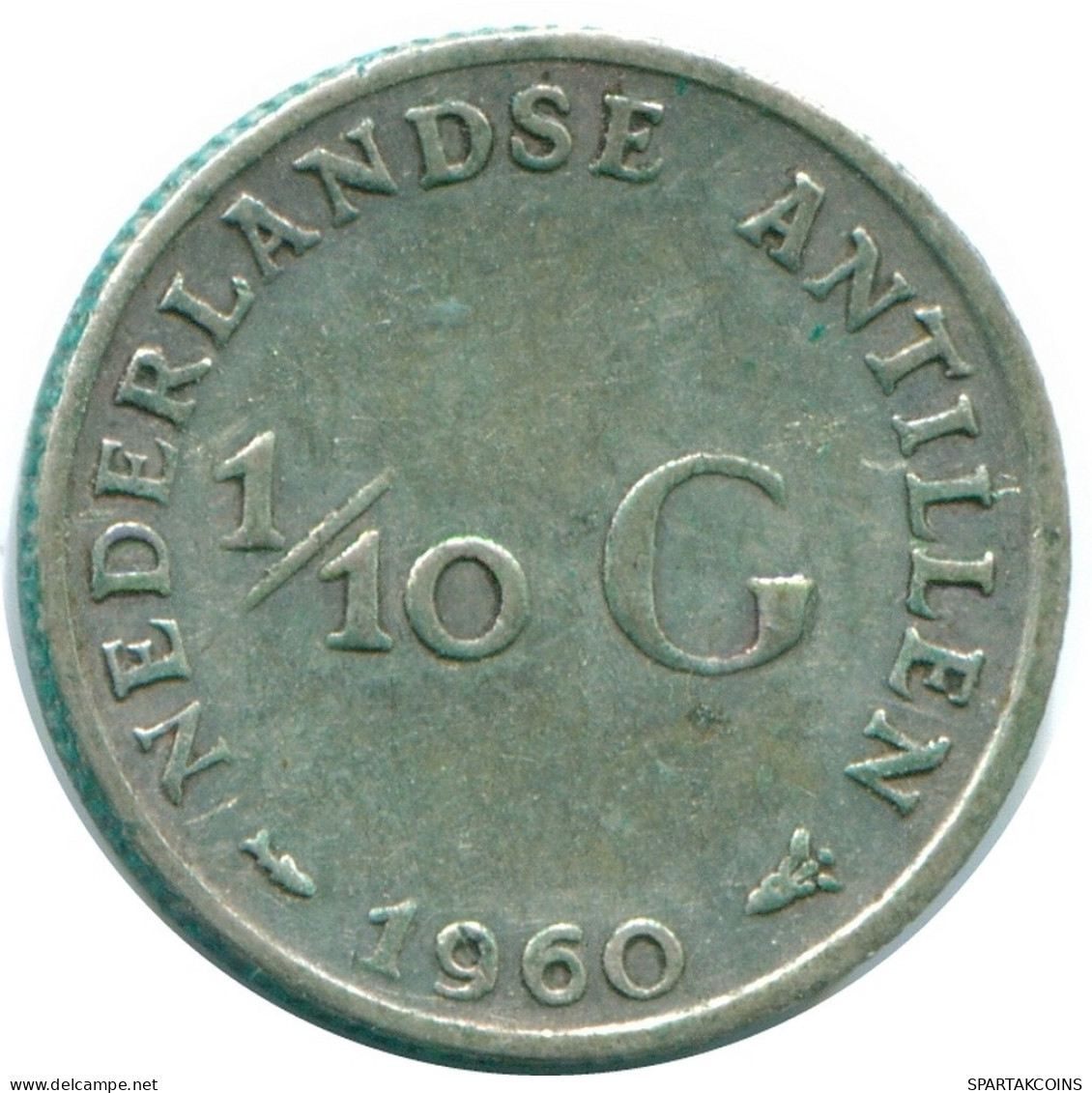 1/10 GULDEN 1960 NIEDERLÄNDISCHE ANTILLEN SILBER Koloniale Münze #NL12319.3.D.A - Nederlandse Antillen