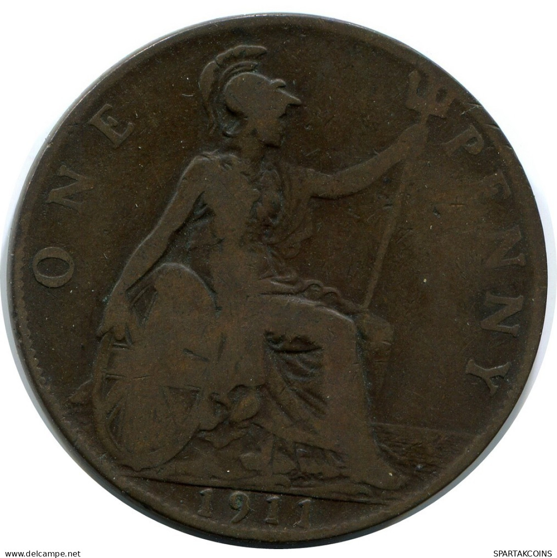 PENNY 1911 UK GBAN BRETAÑA GREAT BRITAIN Moneda #AZ803.E.A - D. 1 Penny