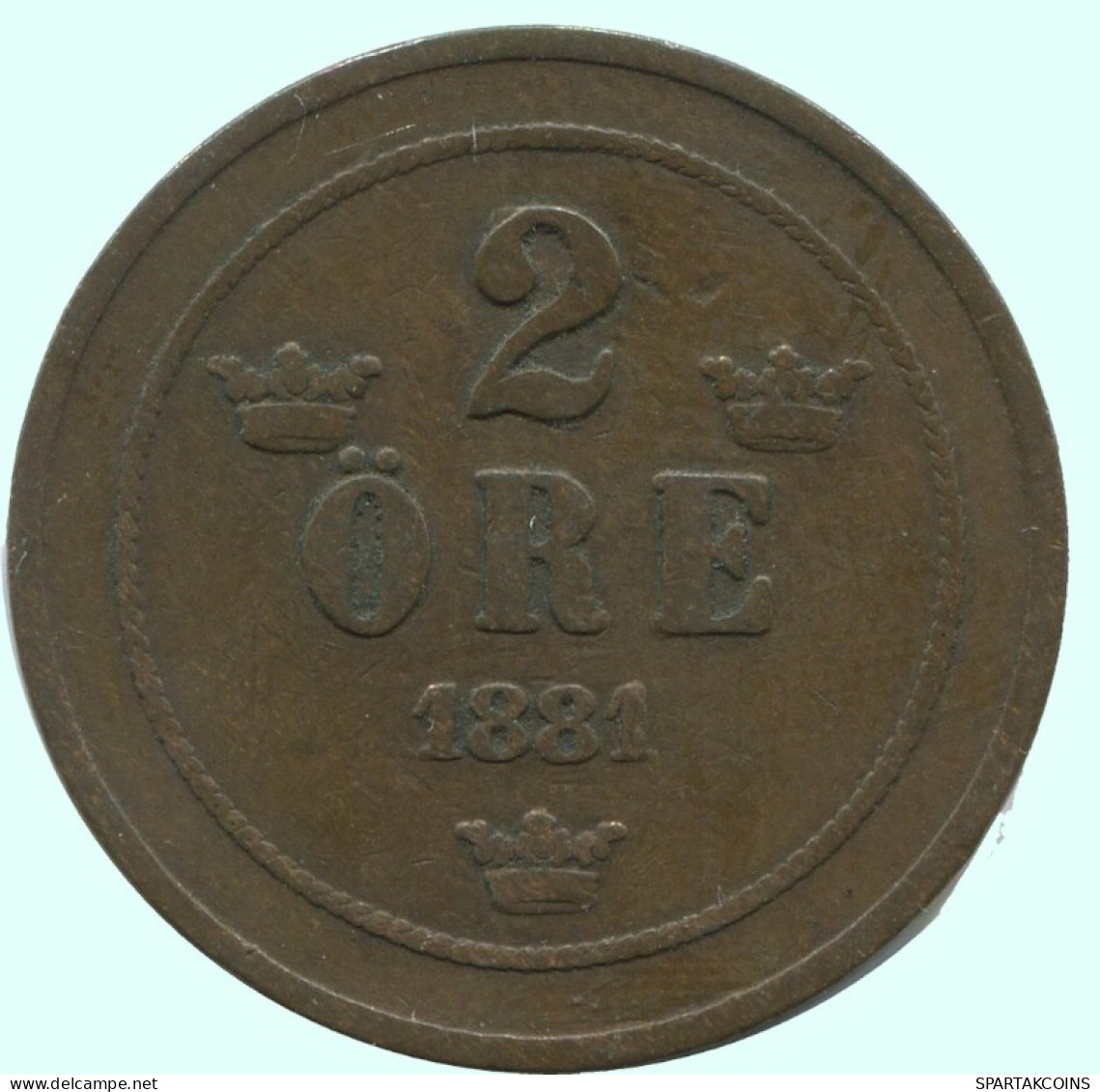 2 ORE 1881 SUECIA SWEDEN Moneda #AC927.2.E.A - Suecia