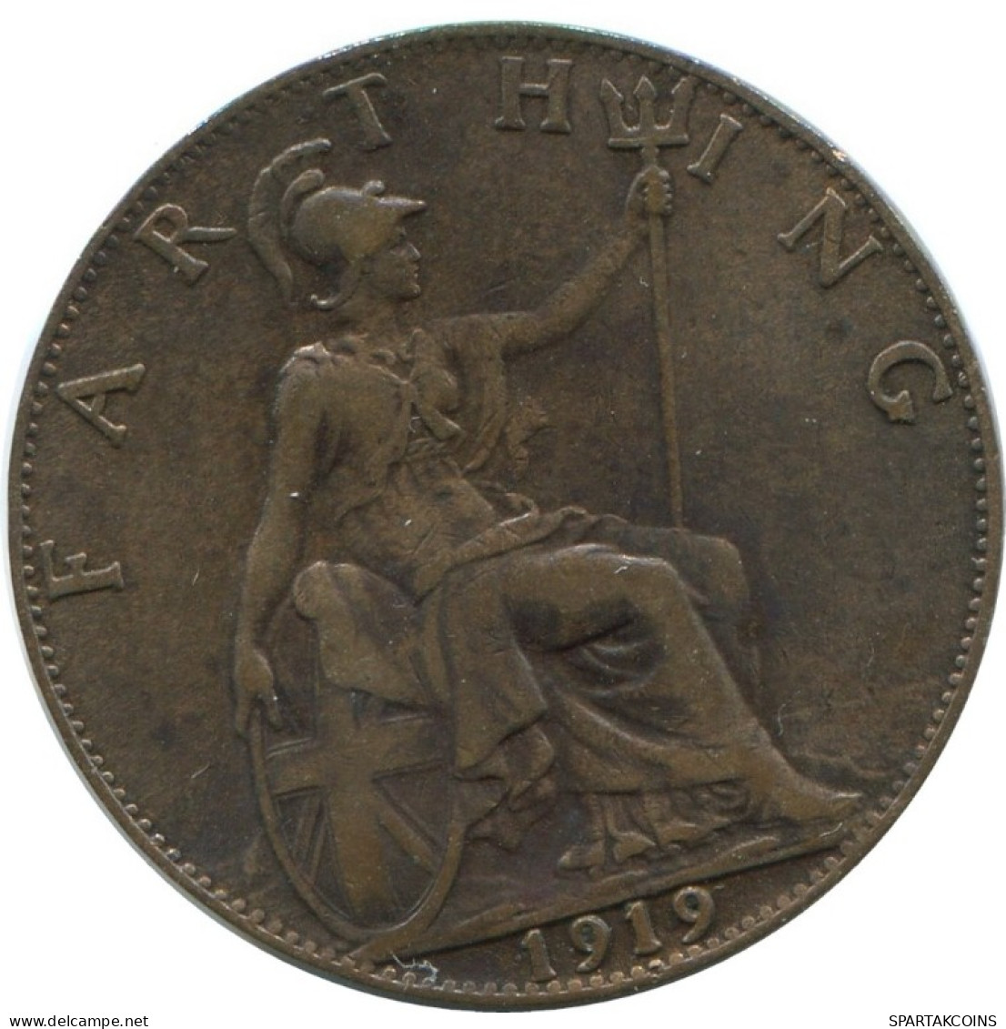 FARTHING 1919 UK GBAN BRETAÑA GREAT BRITAIN Moneda #AG775.1.E.A - B. 1 Farthing