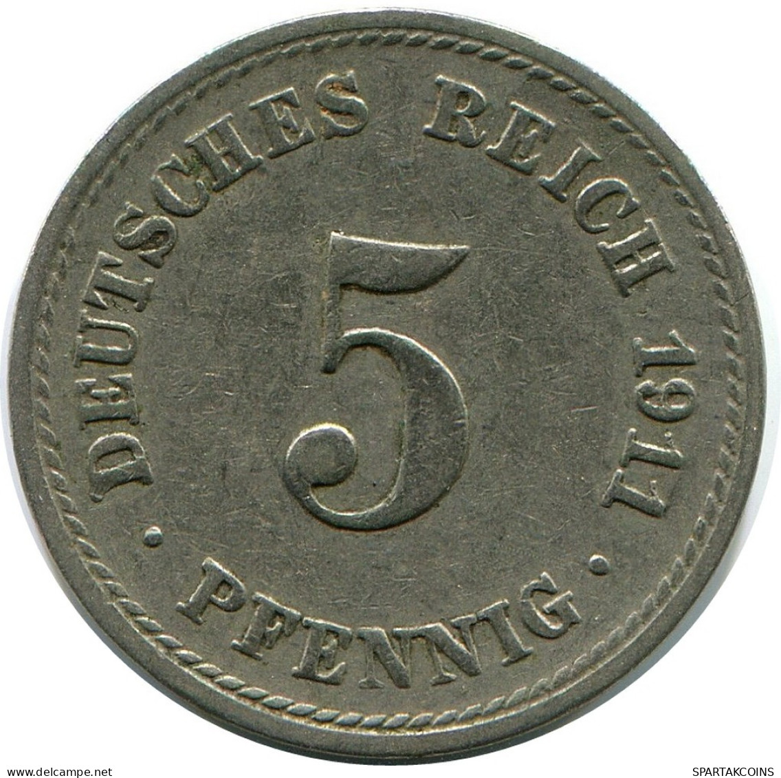 5 PFENNIG 1911 A ALLEMAGNE Pièce GERMANY #DB157.F.A - 5 Pfennig