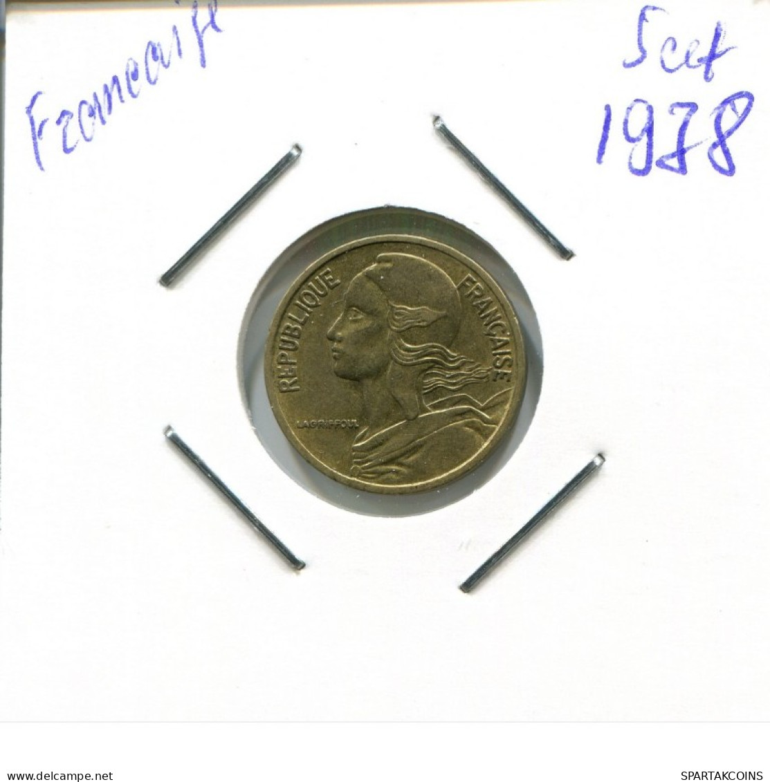 5 CENTIMES 1978 FRANCIA FRANCE Moneda #AN809.E.A - 5 Centimes