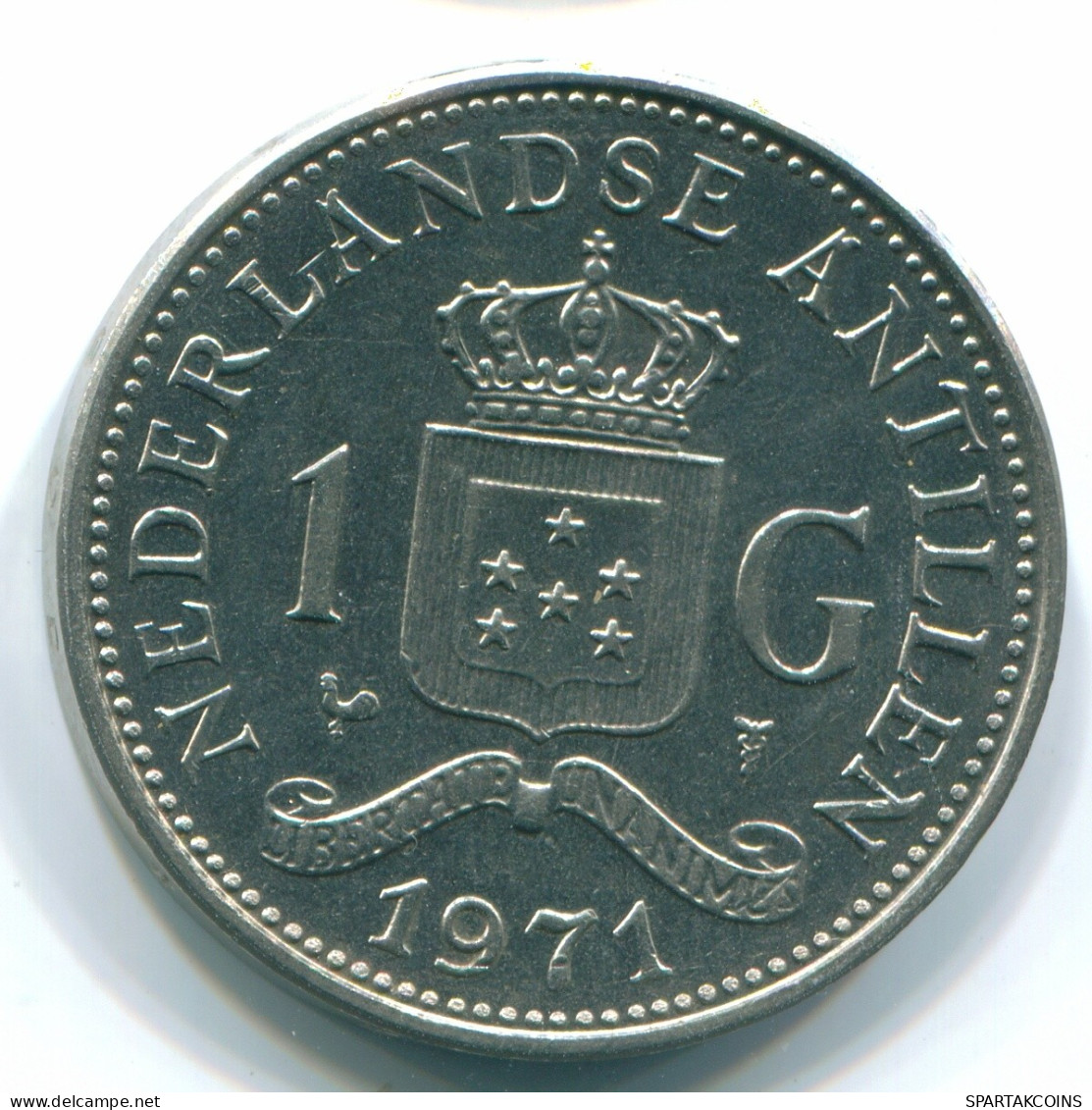 1 GULDEN 1971 NIEDERLÄNDISCHE ANTILLEN Nickel Koloniale Münze #S11961.D.A - Niederländische Antillen