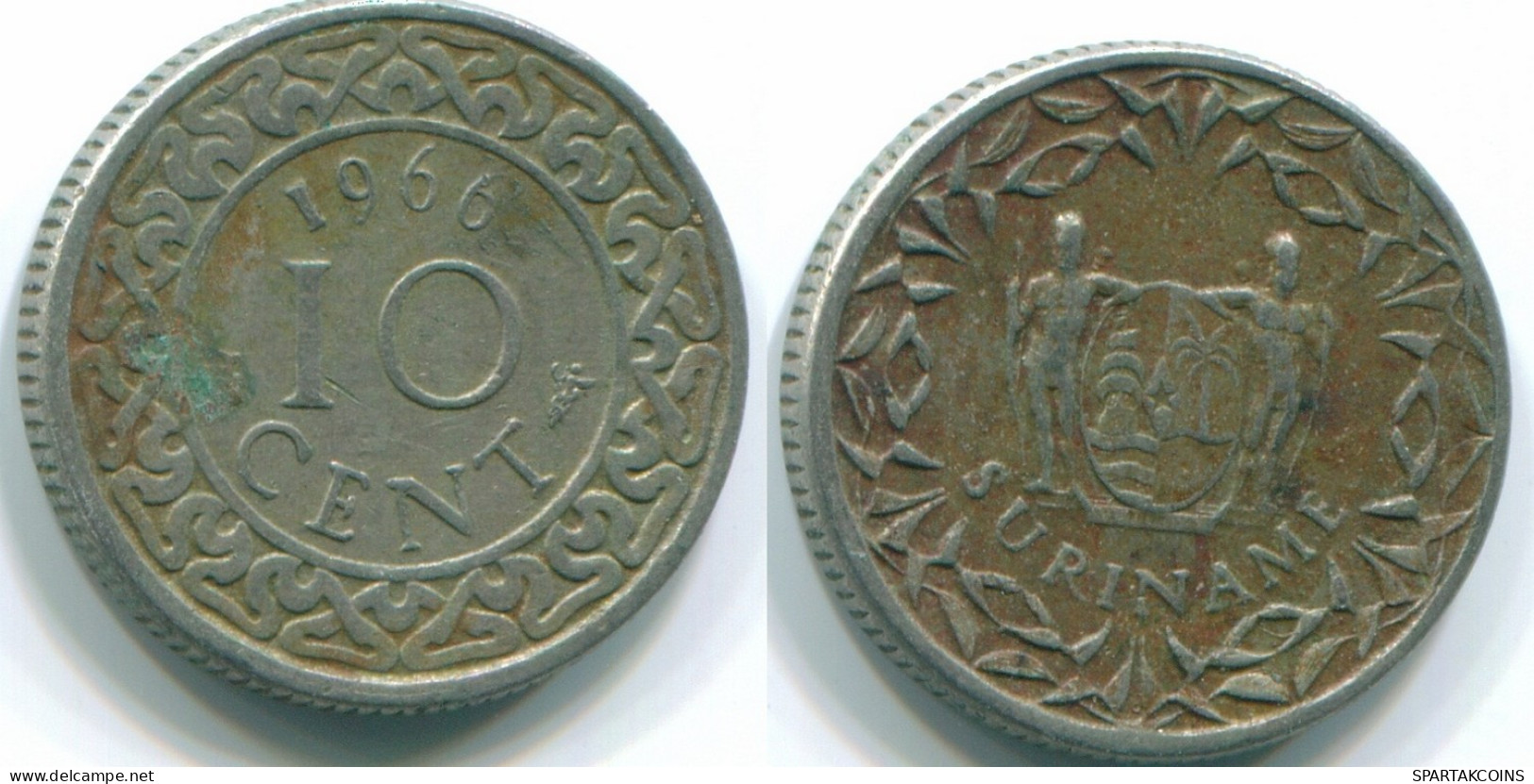 10 CENTS 1966 SURINAME Netherlands Nickel Colonial Coin #S13249.U.A - Suriname 1975 - ...