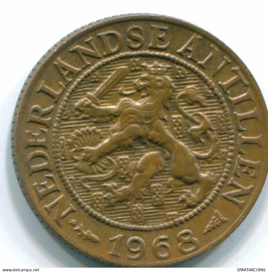 1 CENT 1968 ANTILLES NÉERLANDAISES Bronze Fish Colonial Pièce #S10823.F.A - Nederlandse Antillen