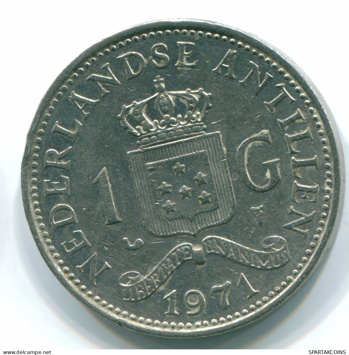 1 GULDEN 1971 ANTILLAS NEERLANDESAS Nickel Colonial Moneda #S11978.E.A - Niederländische Antillen