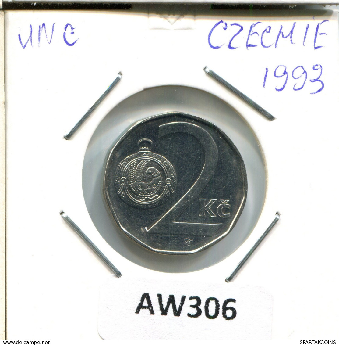 2 KORUN 1993 REPÚBLICA CHECA CZECH REPUBLIC Moneda #AW306.E.A - Czech Republic