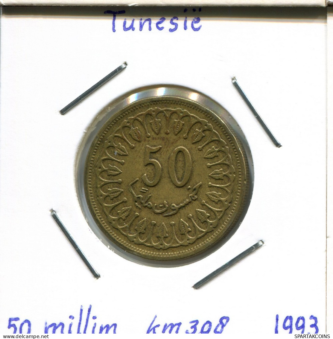 50 MILLIMES 1993 TUNISIA Coin #AP827.2.U.A - Tunisie