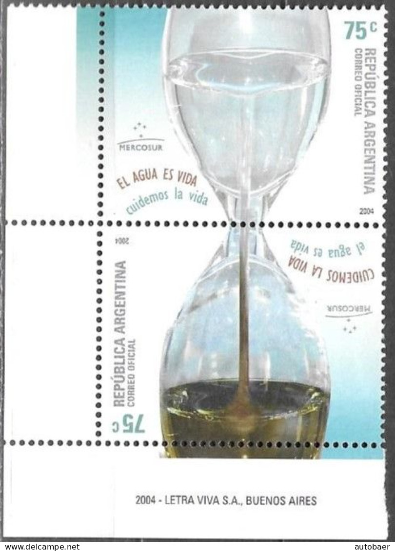 Argentina 2004 Mercosur Water Protection Proteccion Del Agua Mi. 2938-39 Se-tenant Pair MNH Postfrisch Neuf ** - Neufs